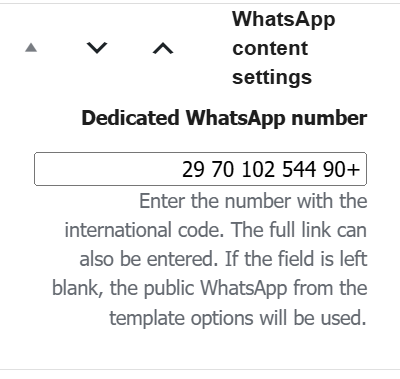Dedicated WhatsApp number per post