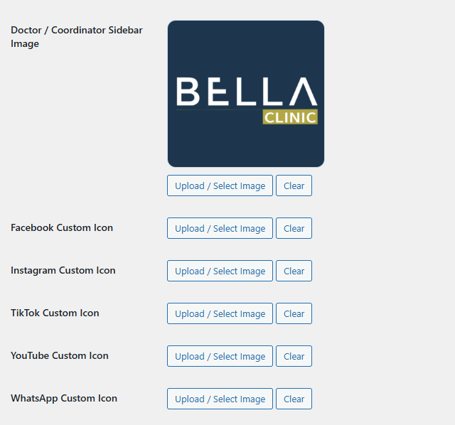 Custom icon uploads and coordinator image
