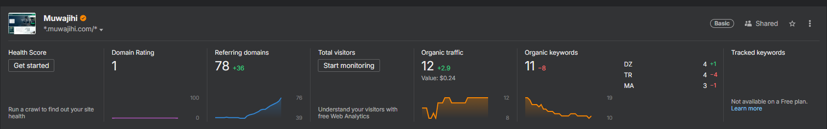 Ahrefs overview snapshot
