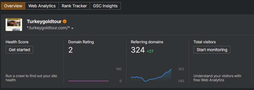Ahrefs overview snapshot